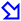 縁のみ三角矢印[blue]右下